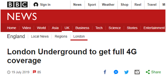 英国地铁2020年起将开通4G信号，网友炸了锅：更想要空调